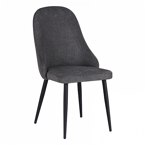 Καρέκλα Remis pakoworld σκούρο γκρι ύφασμα-πόδι μαύρο μέταλλο 49x61x91εκ