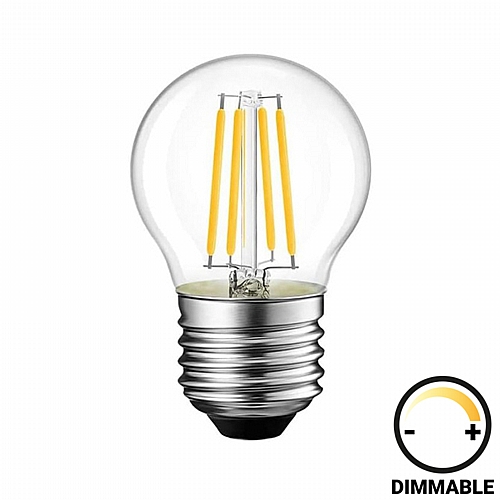 Λαμπτήρας LED G45 Bulb pakoworld dimmable 4W E27 clear