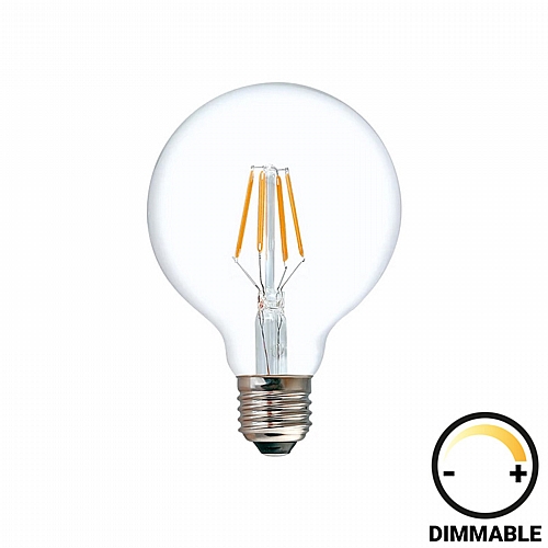 Λαμπτήρας LED G125 Bulb pakoworld dimmable 8W E27 clear